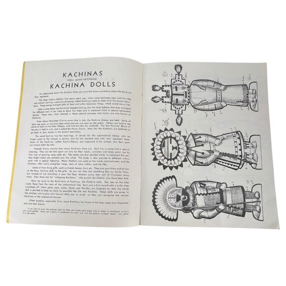 Vintage 1952 Kachina Dolls Cut & Color Paper Doll Book By Eukabi Publishers USA - Picture 3 of 6